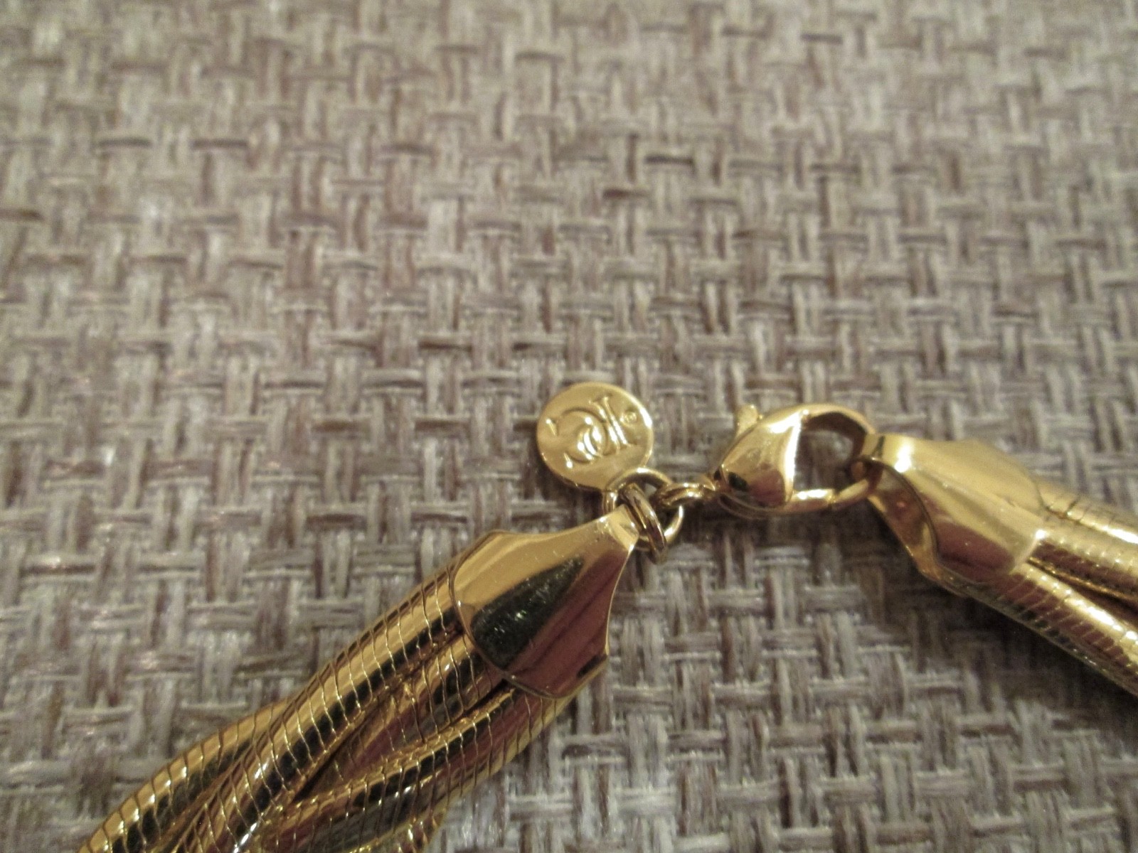 Gold Tone Woven Braided Statement Necklace (looks like the real thing) NEW