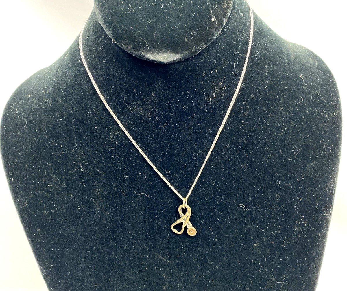 James Avery .925 Sterling Silver Stethoscope Charm With Sterling 925 Chain