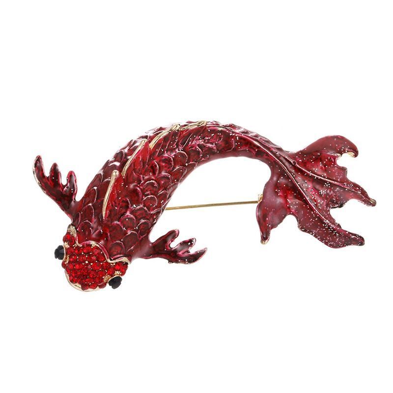 Fashion Cute Fish Crystal Enamel Brooch Pin Trendy Sea Animal Vintage Brooches