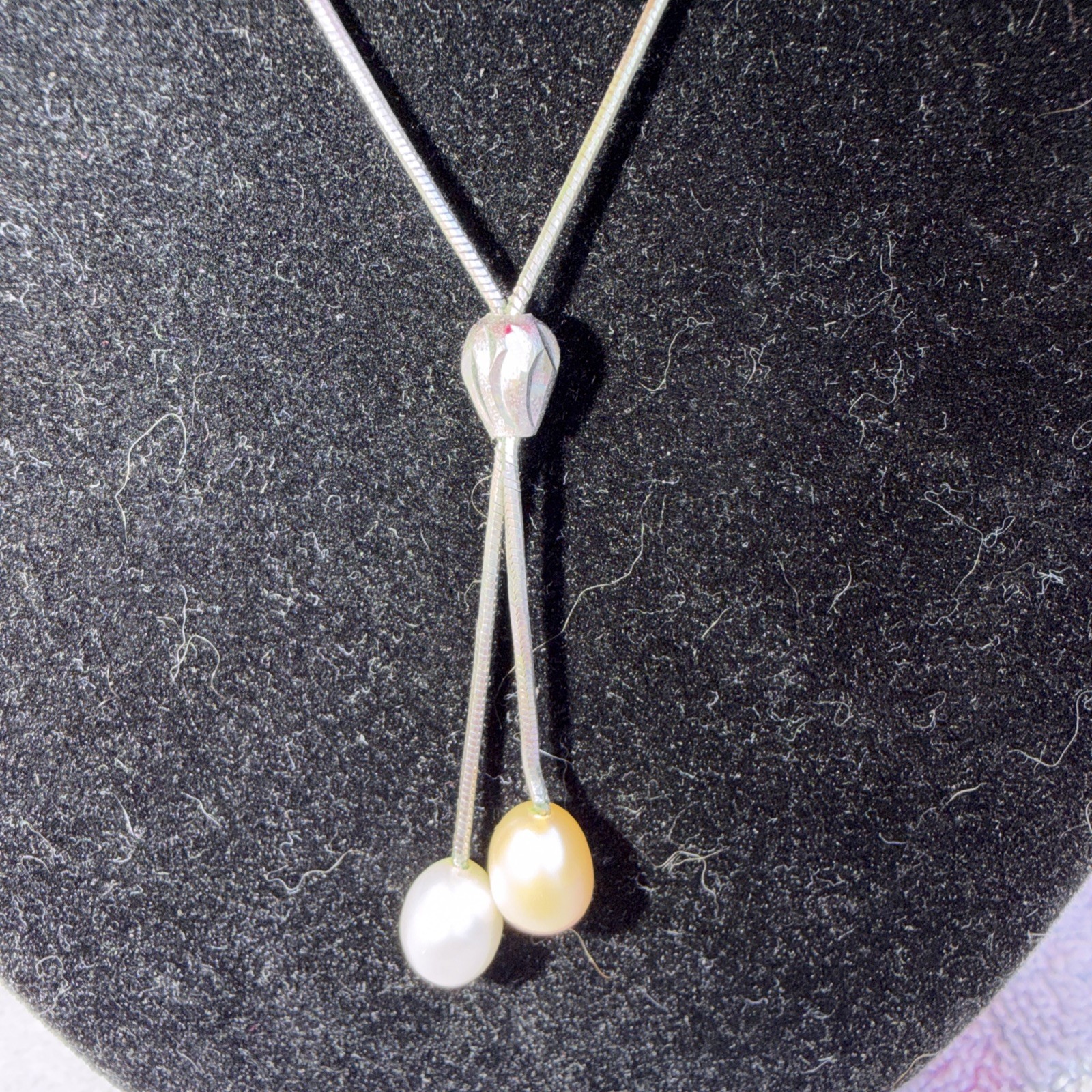 Vintage Sterling Silver 925 Pearl Necklace