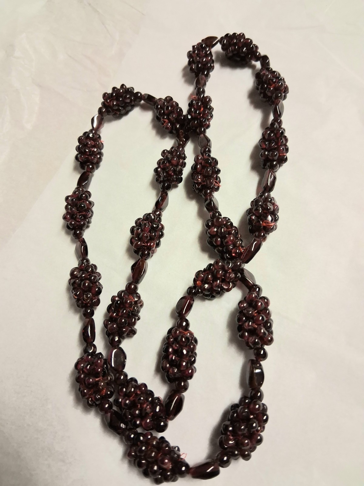 Vintage Bohemian Garnet Necklace, Natural Garnet & Bohemian Garnet Bracelet Lot