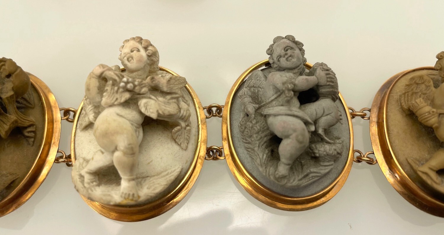 19th Century extremely Rare Lava Cameo Suite