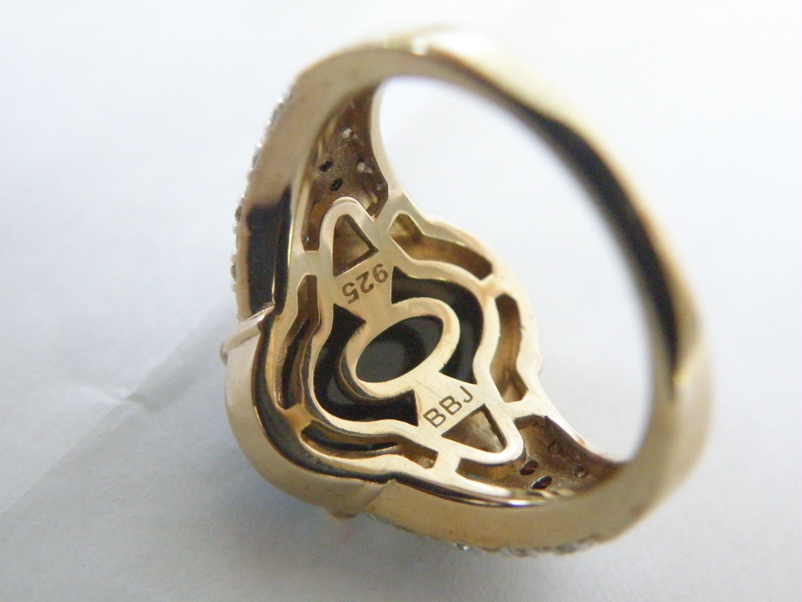 Sterling Silver 925 Gold Over Australian Opal Triplet Gemstone Ring Size 6