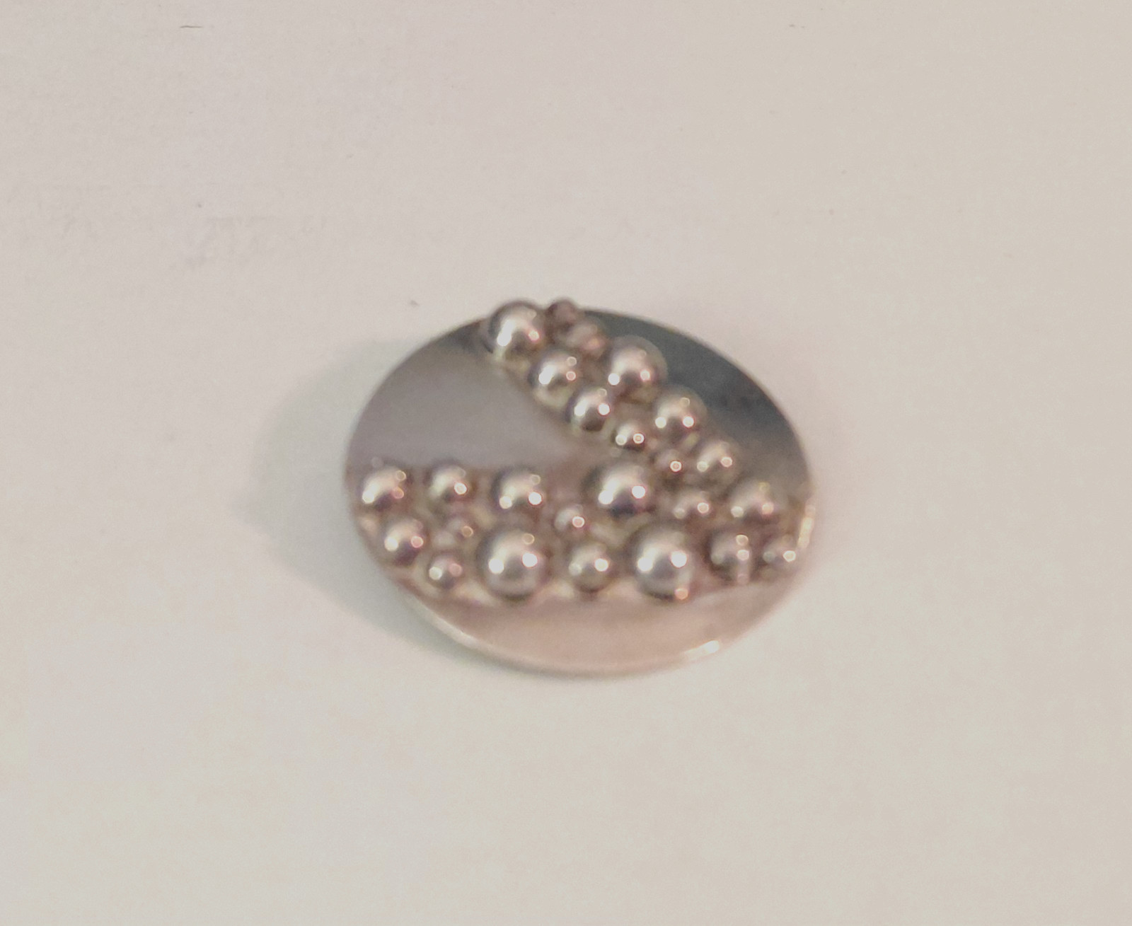 Carsi 925 Sterling Modernist Round Bubble Pin Mexico TC-57 Vintage 1 5/8″ Dia