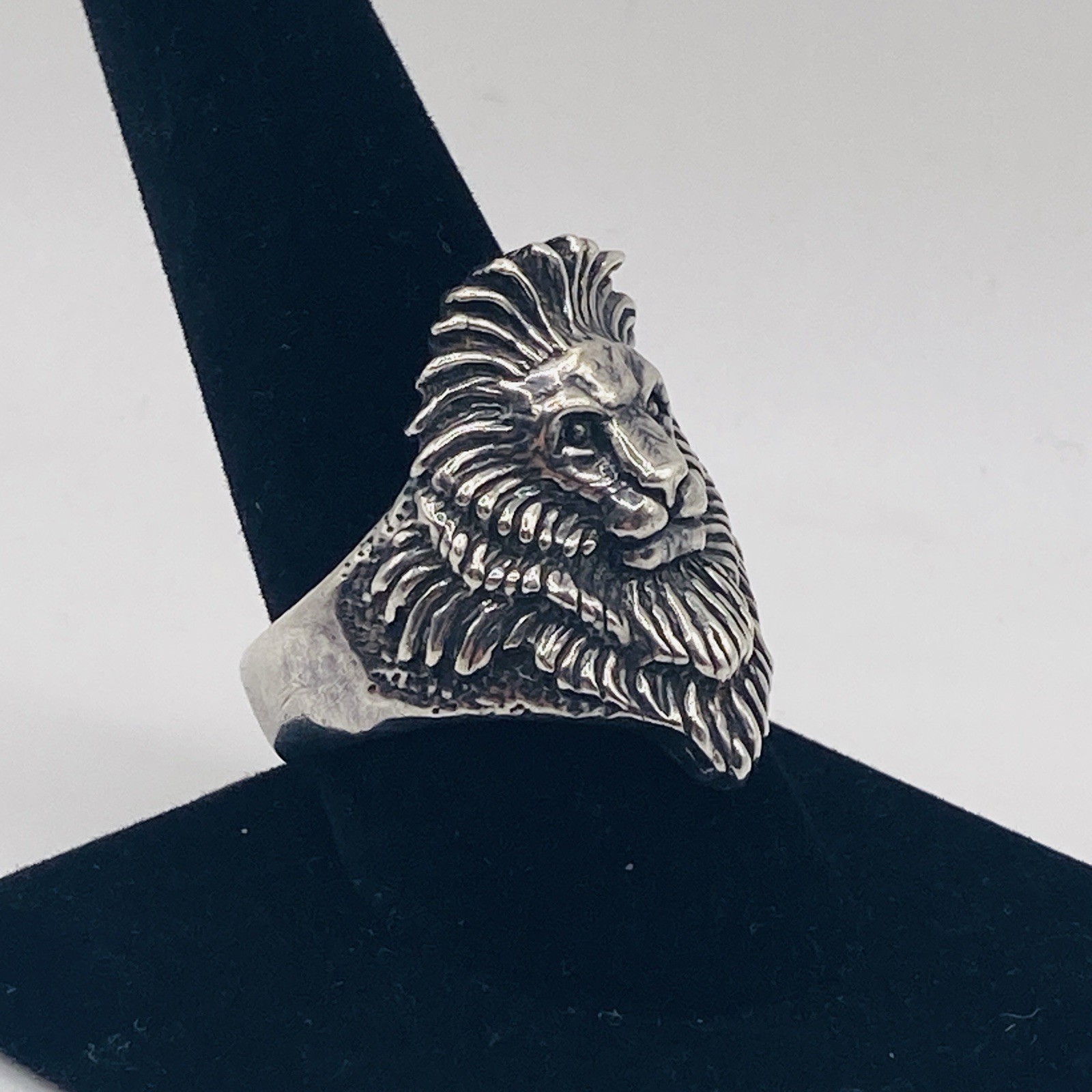 Vintage G&S 925 Sterling Silver Lion Head Statement Ring Size 10 Biker 1994 15g