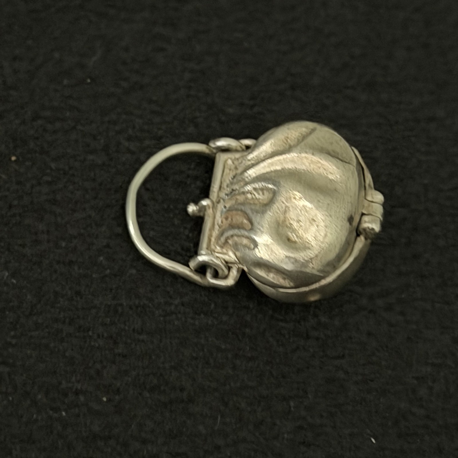 Vintage Sterling Silver Puffy Purse Locket Charm Pendant Opens