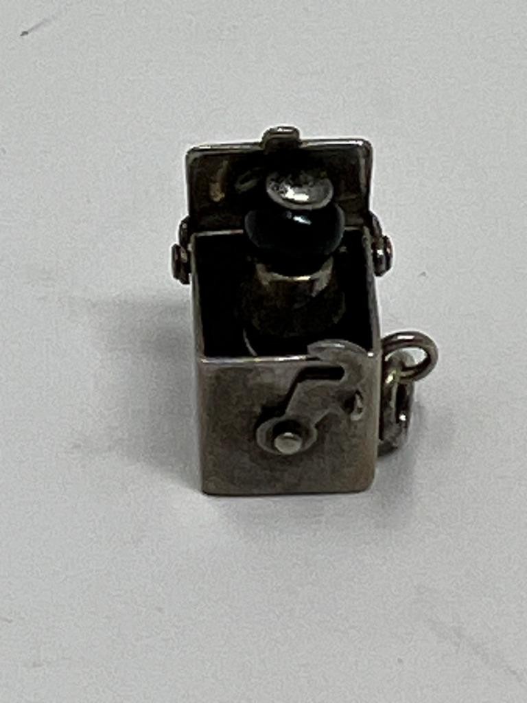 Vintage Sterling Silver Mechanical Pop Up Perfume Bottle Charm Working 1.9g