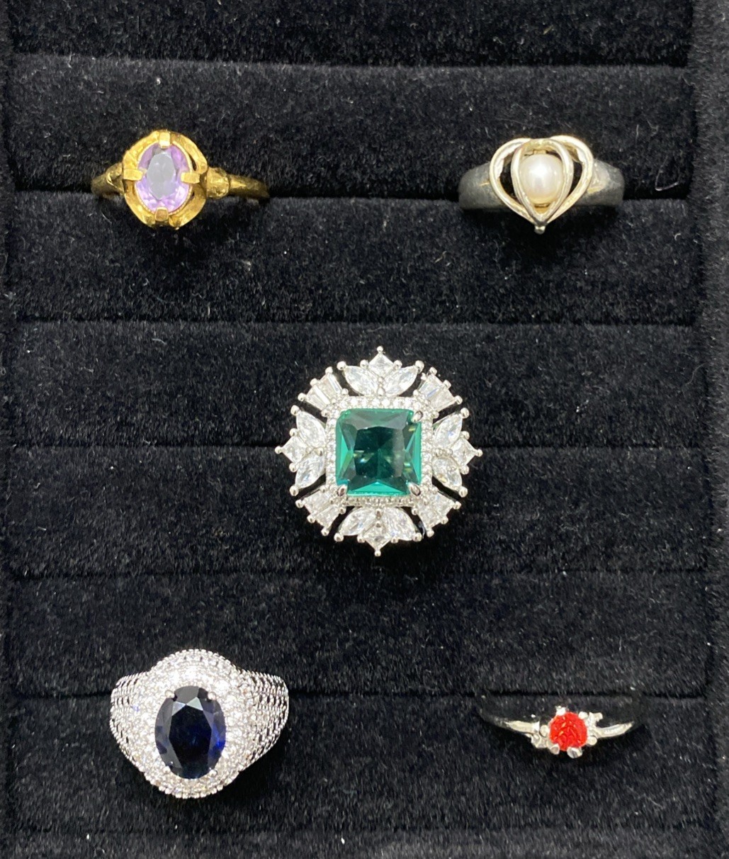 ✨Lot Of 5 Vintage To Now Beautiful Gemstone Estate Rings, All Size 7✨