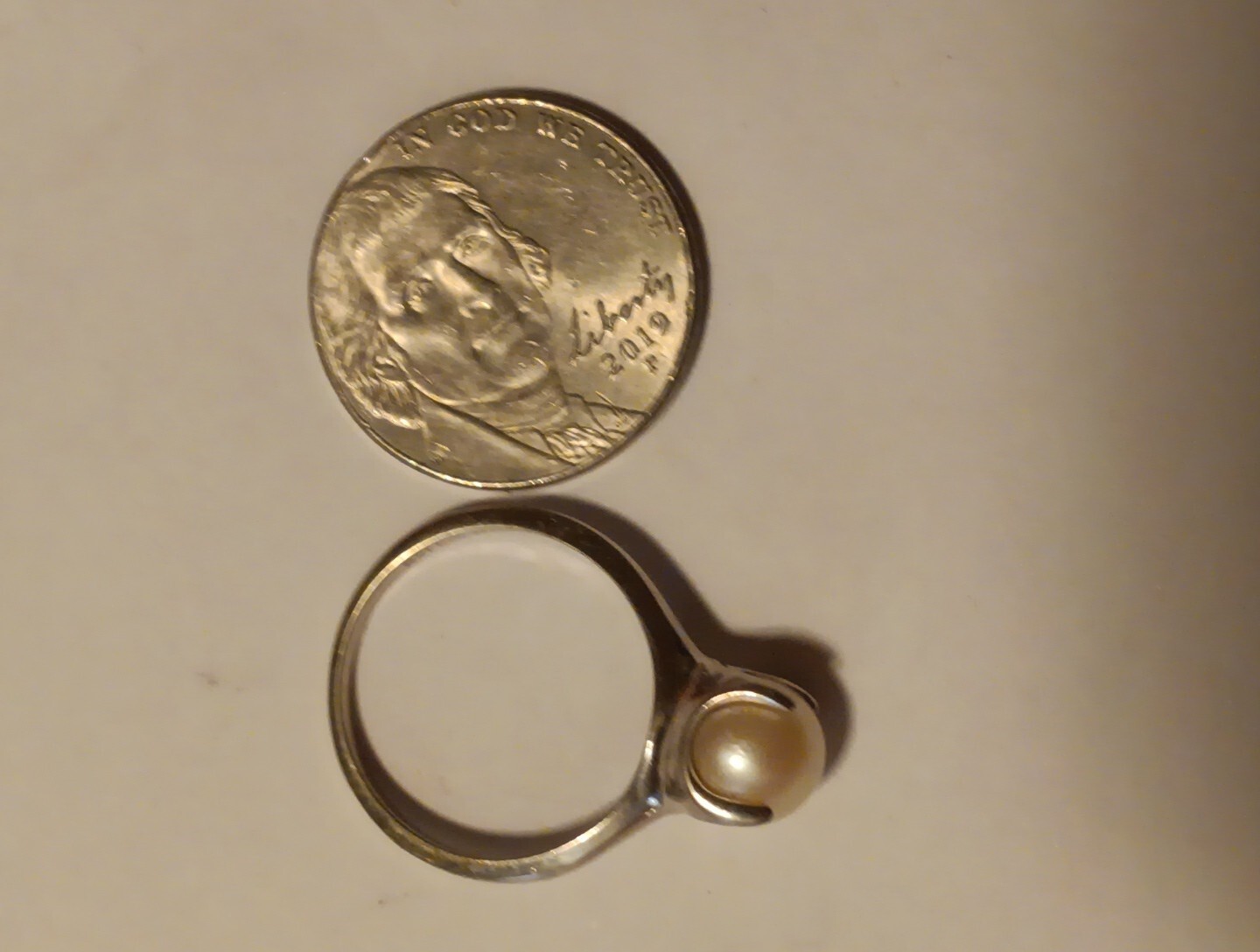 14k Gold Vtg Womens Pearl Ring Size 6 3/4?sized At Pawn Shop Price 2 Sell!3 Gram