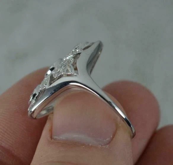 2Ct Art Deco Style Created Diamond Anniversary Engagement 14K White Gold FN Ring