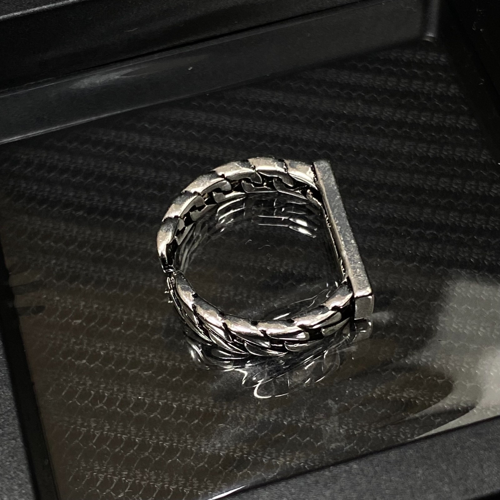 Silver Open Ring with English Lettering