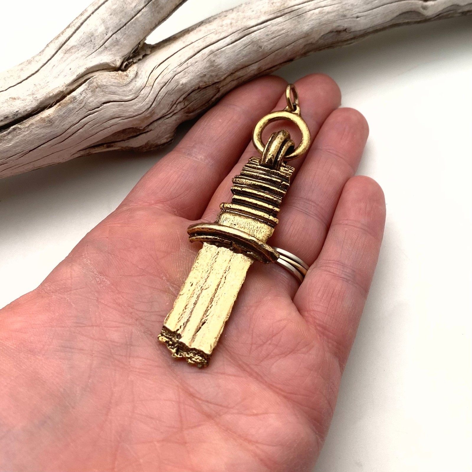 Vintage Brass Plated Broken Sword Pendant (MP89)