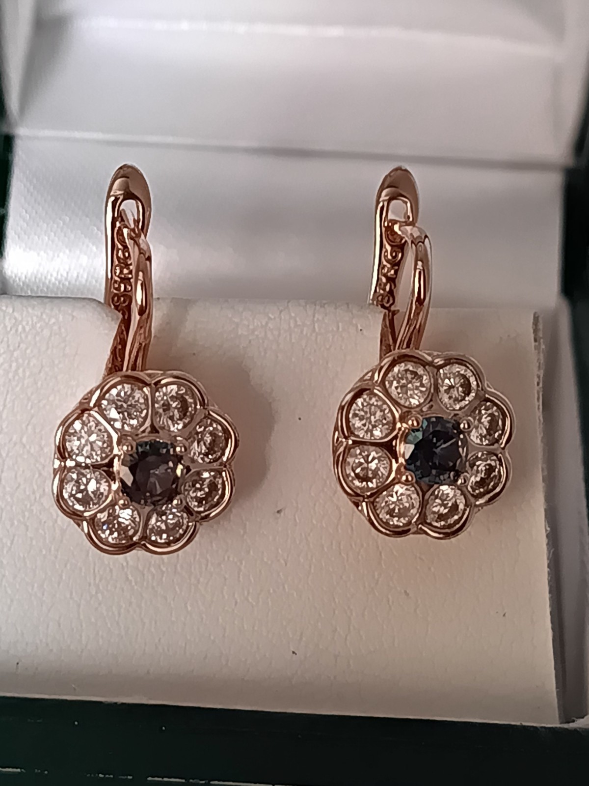 Vintage 1990-s 14 Ct Rolled Gold Mystic Topaz Zircons Earrings-Hallmarked 585 RG
