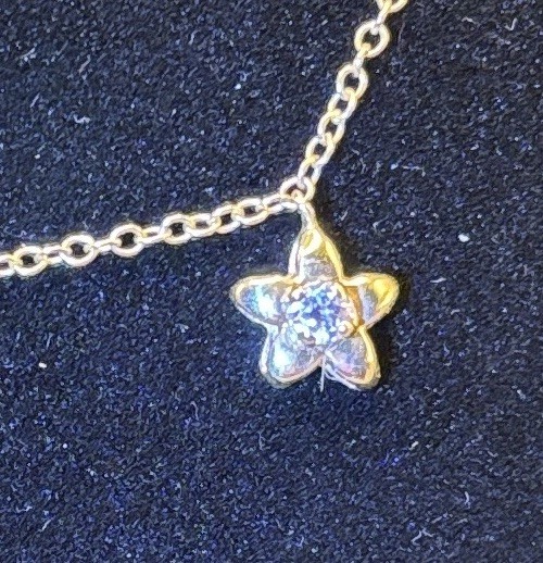 14K Yellow Gold 2.05g CZ Bracelet Celestial Star Dangle Charm Vintage DOCZ