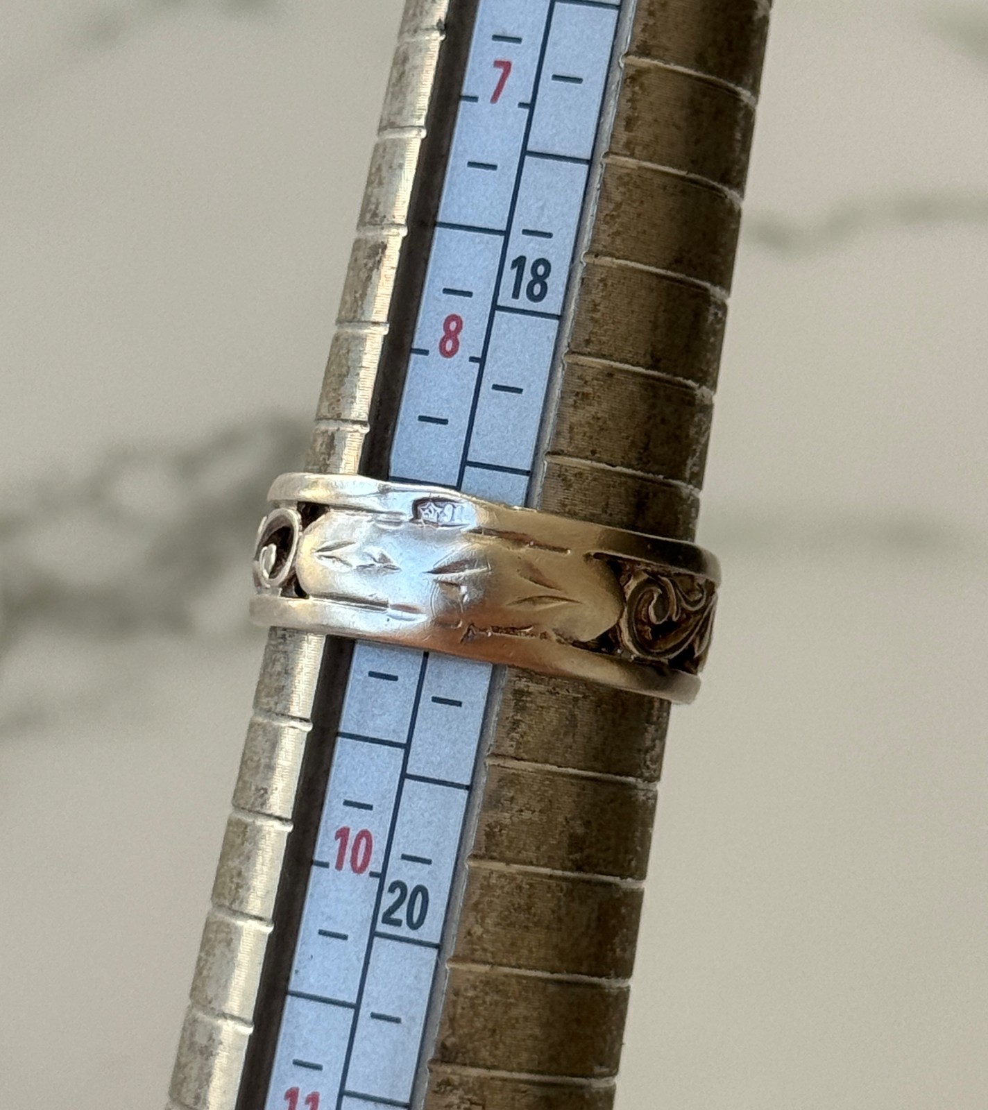 Vintage USSR Ring Silver 916 Size 9 / 19 Soviet Jewelry