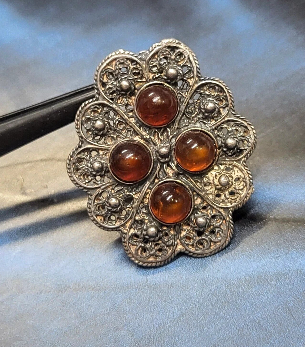 Natural Amber Pendant Sterling Silver 1.50 Inch Pendant Women’s Any Occasion