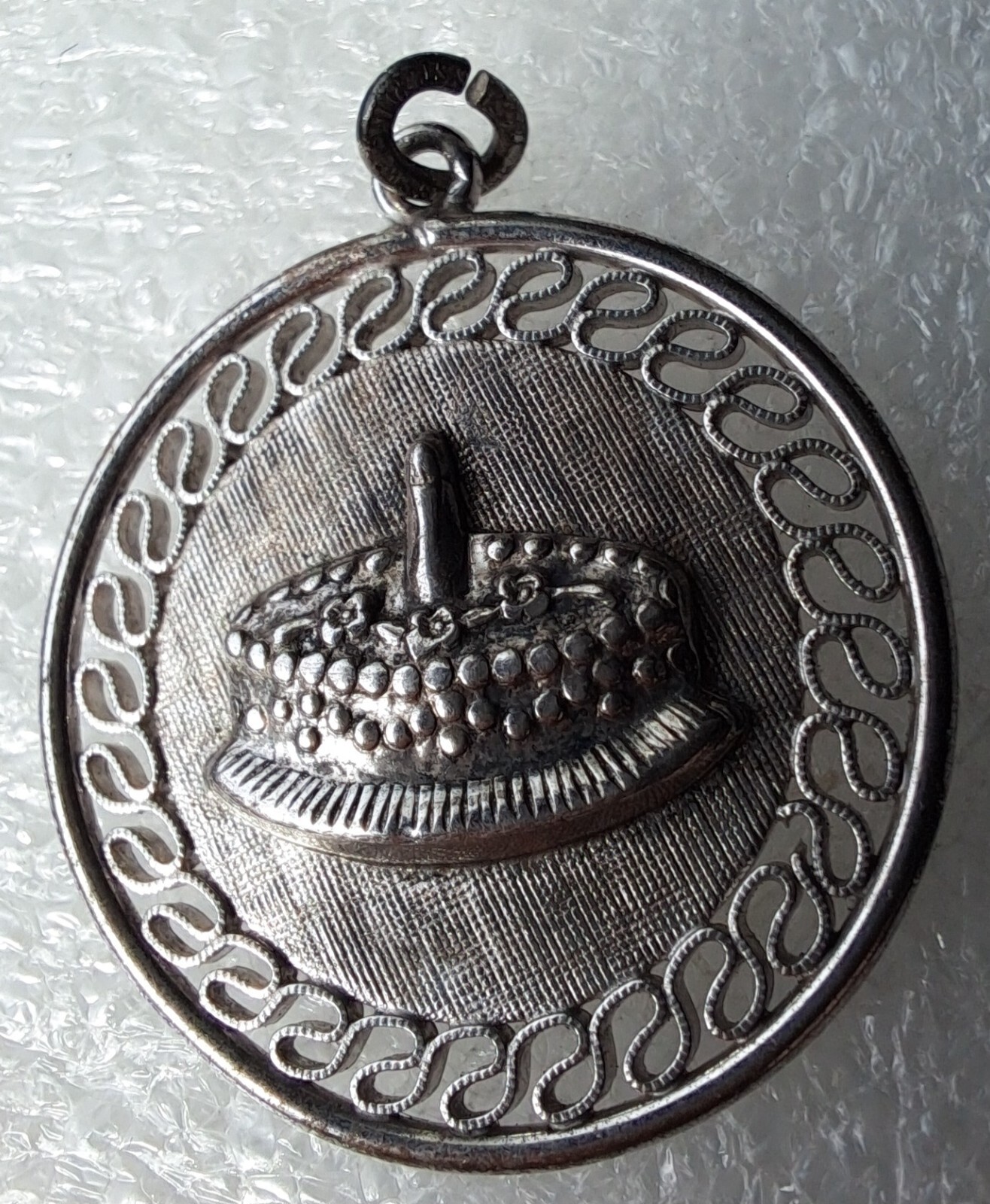 Vintage JMS Sterling Birthday Cake Charm/Pendant Birthday Charm 3-D
