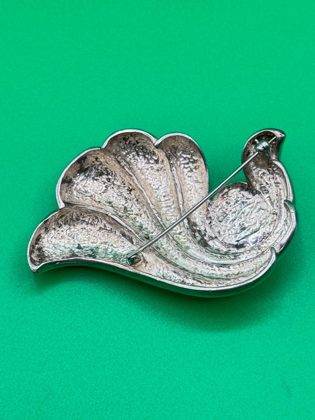 Vintage Morning Sun Brand Sterling Brooch With Onyx 44.38 gm / 2.5 X 1.75 in