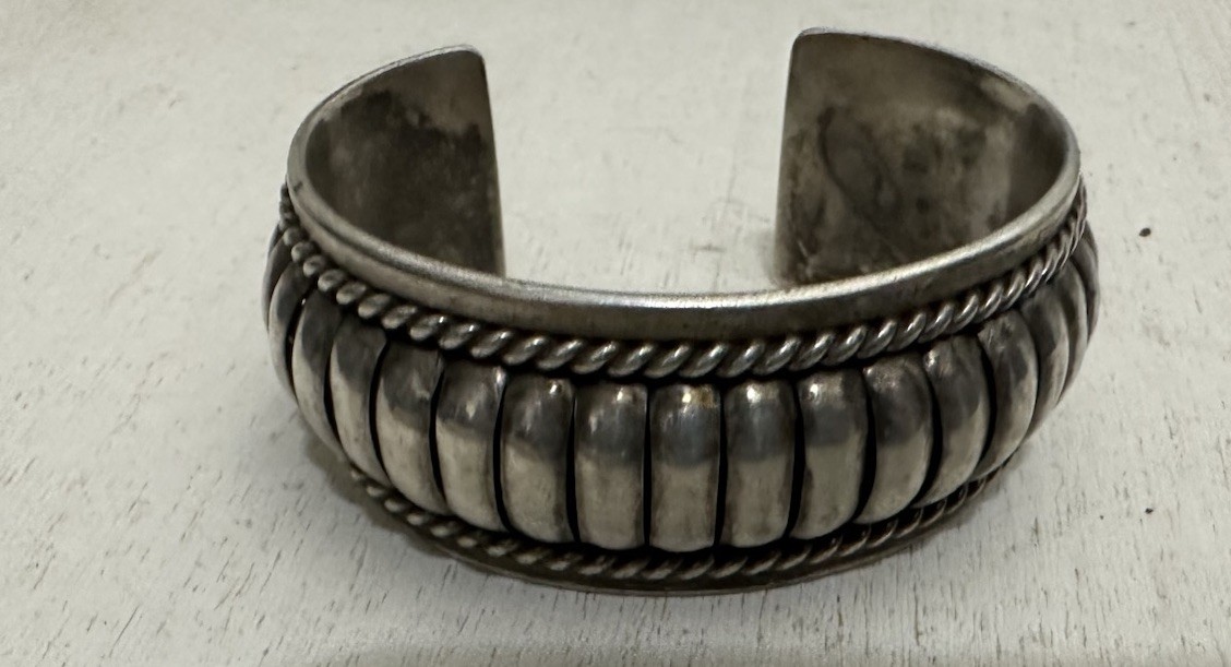 Vintage TC Sterling Cuff Bracelet 925 Mexico 44grams