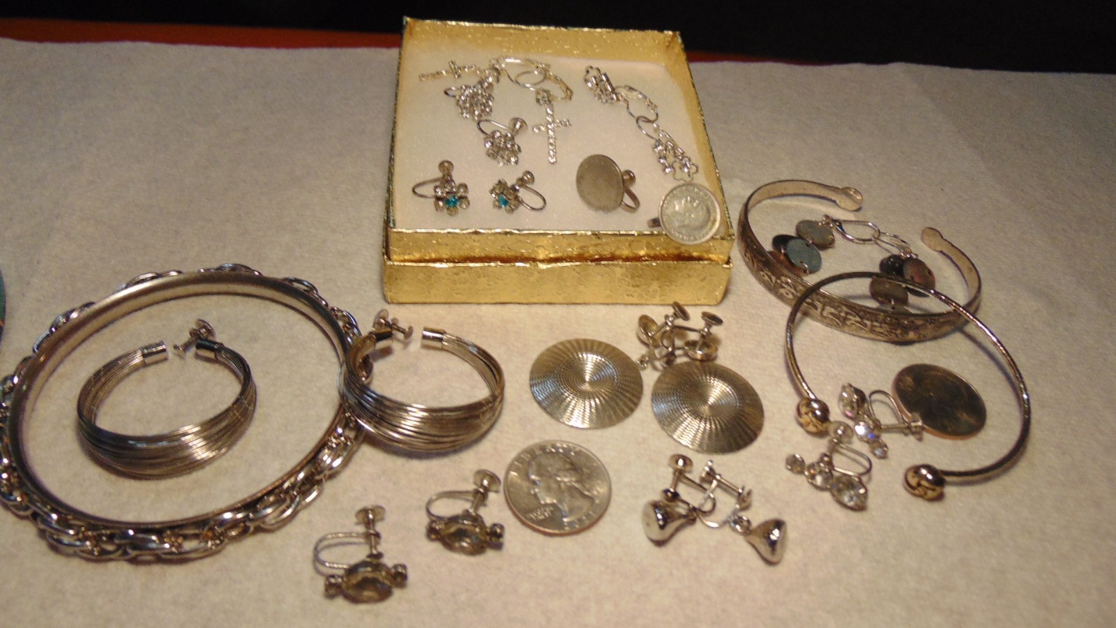 Vintage, Junk Drawers, Costume Jewelry Lot, All Wearable No Missing Stones