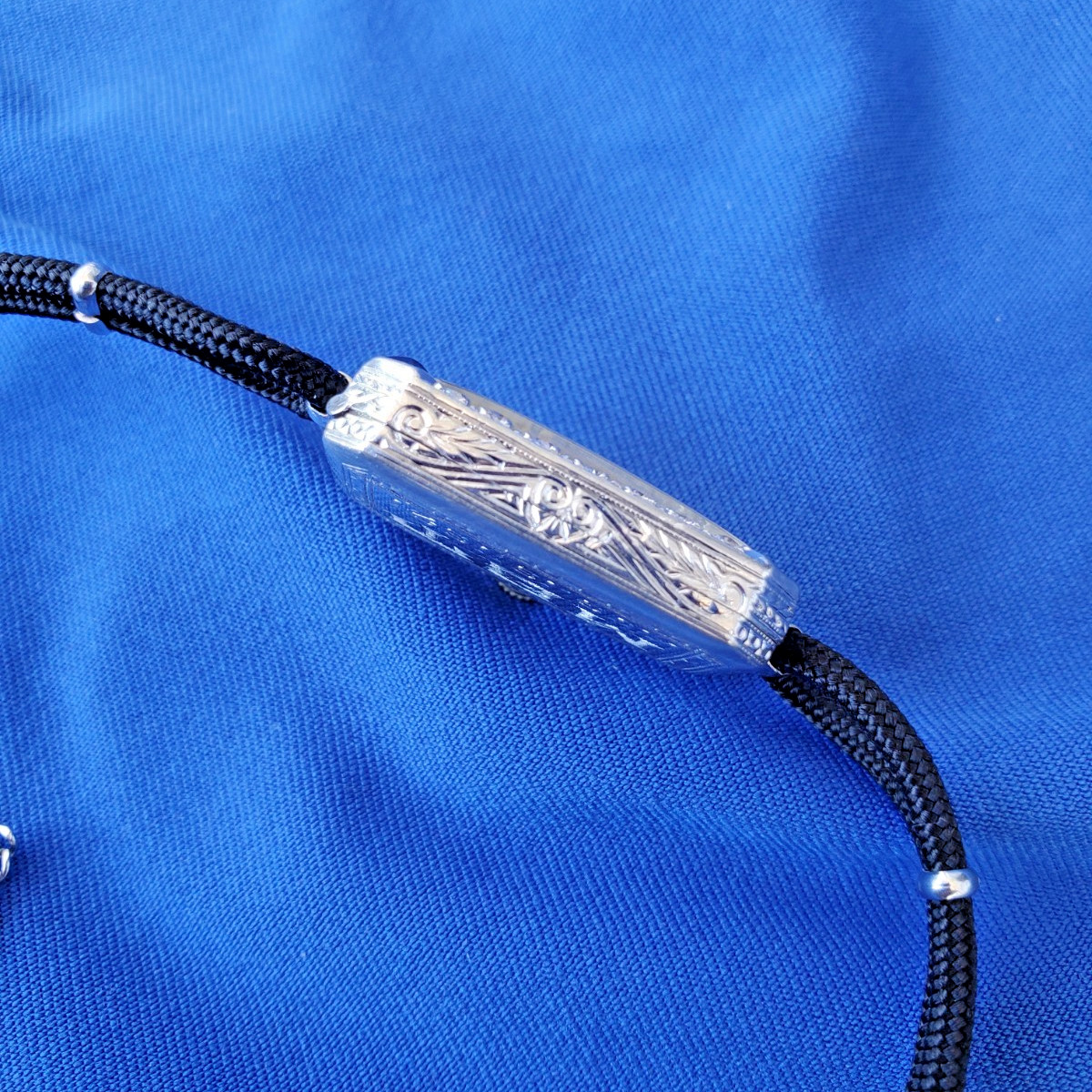 Original EARTH MINED DIAMOND Deco Sapphire Watch Antique PLATINUM Statement 1920
