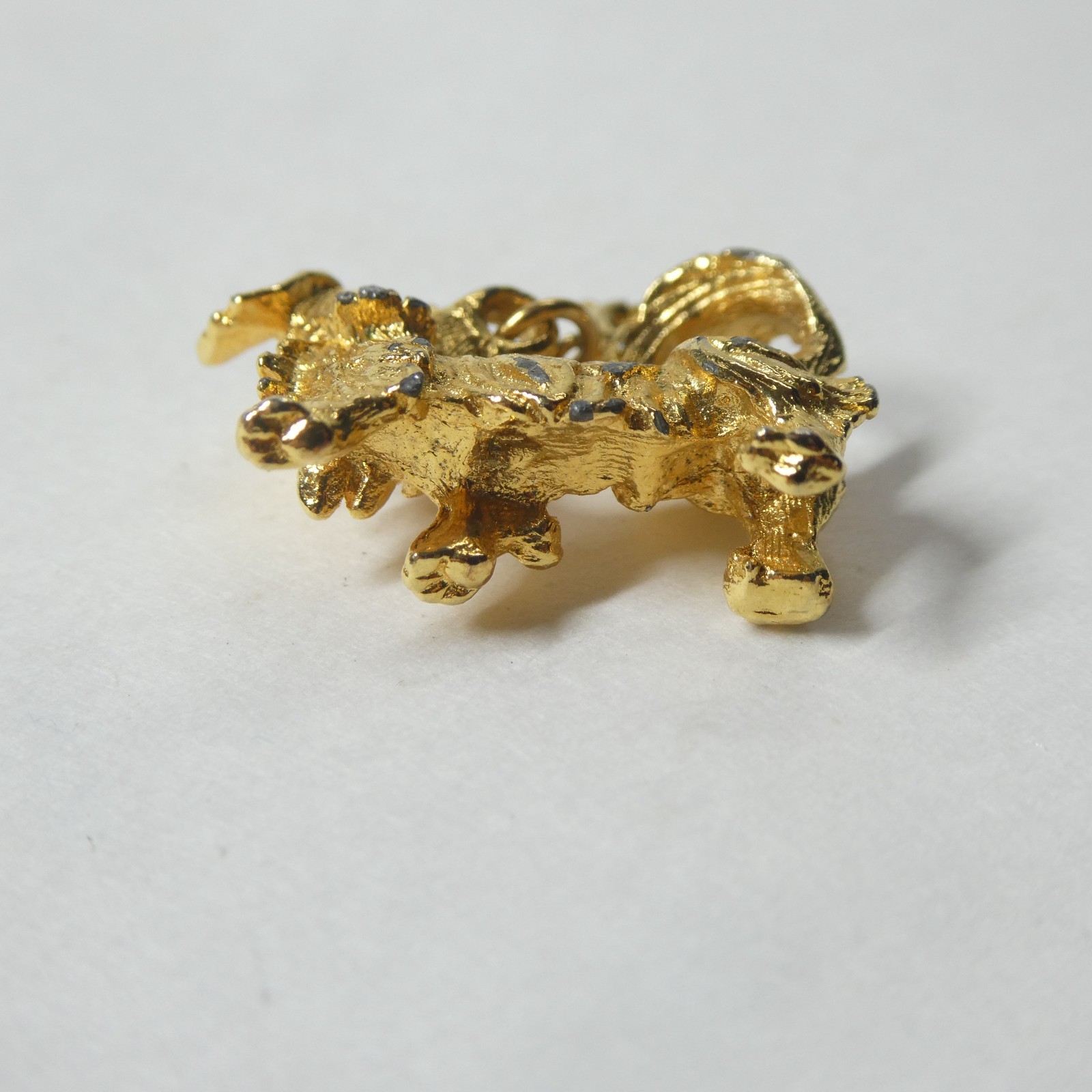 Goldtone Dog 3D Charm Pendant Vintage Coro Cellini?
