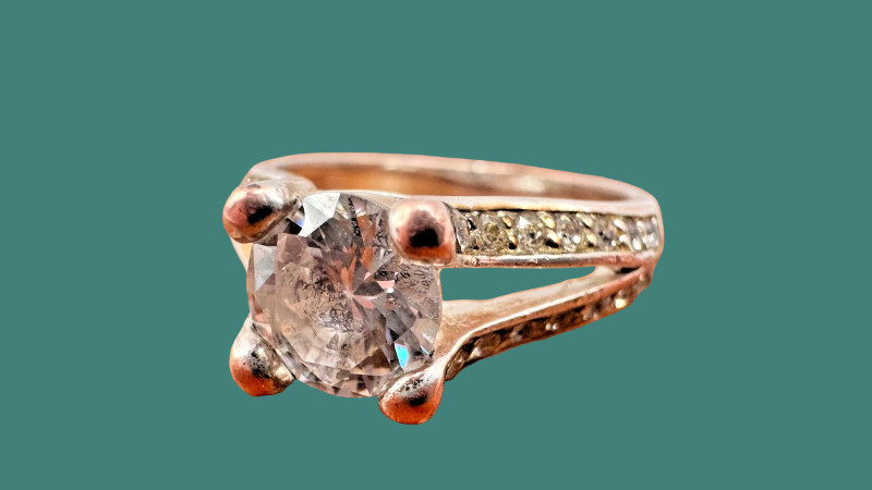 CZ SOLITAIRE ROUND SPLIT SHANK CHANNEL SET ENGAGEMENT PROMISE RING SZ 7