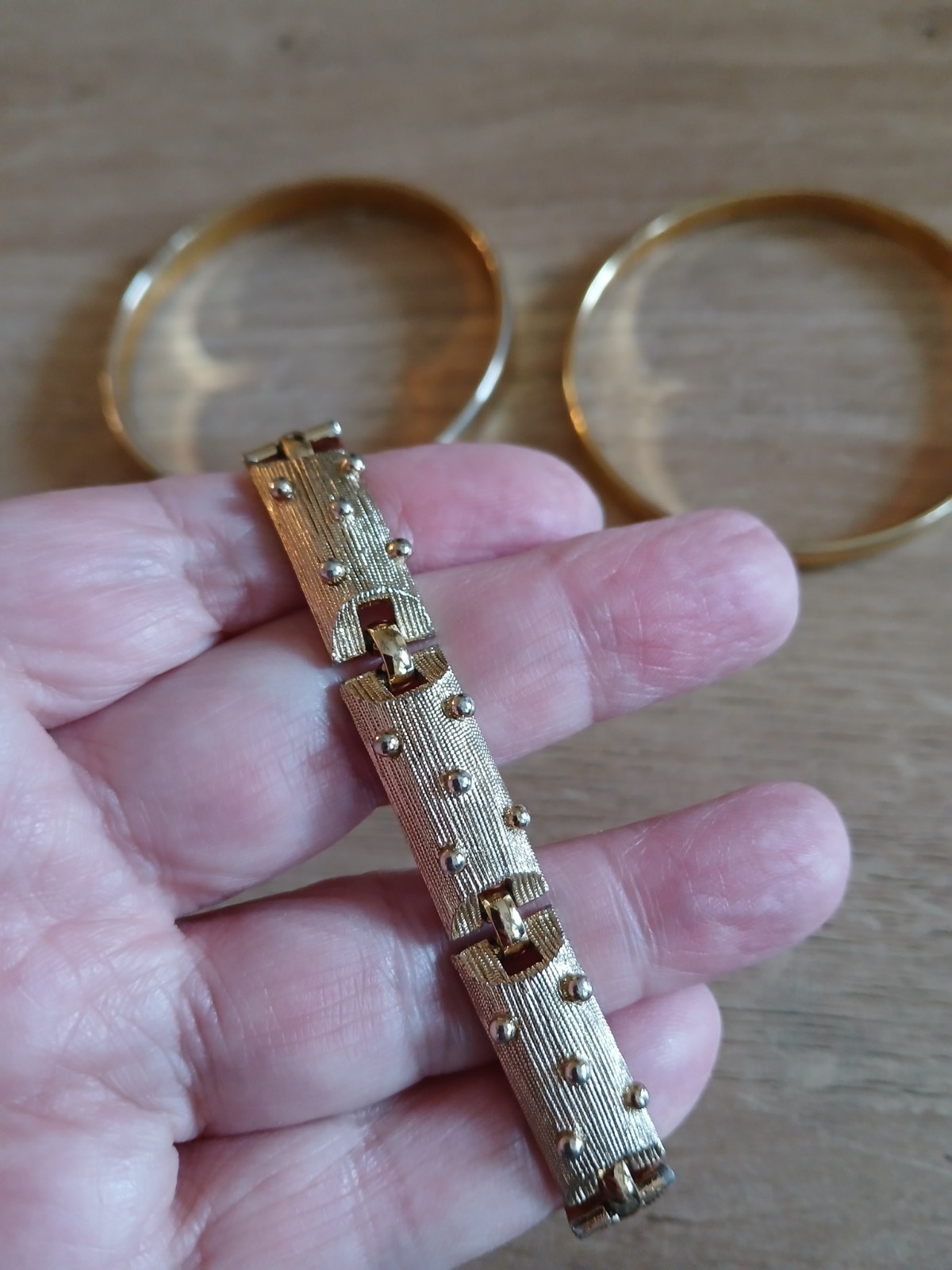 Lot 3 Vintage Bracelet MONET Gold Tone 7,5″