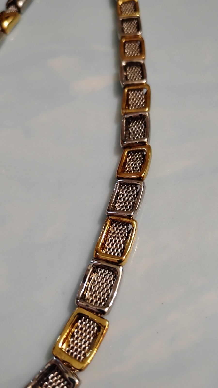 30-36″ 2 Tone X Necklace Or Belt With Dousing Fob
