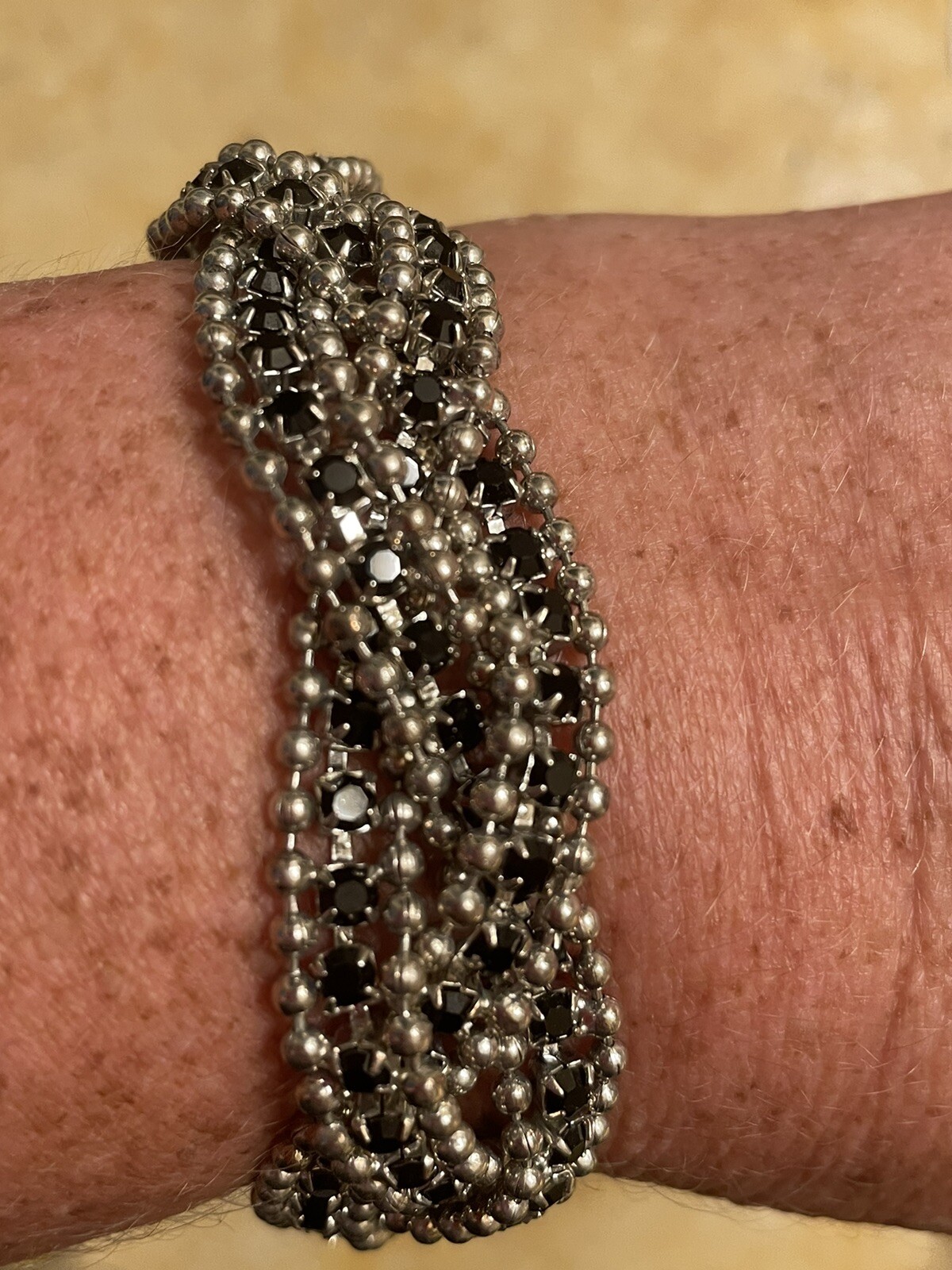 Poggi Paris Wide Adjustable Rhinestone Bracelet. YES! THAT SPARKLE IS REAL!