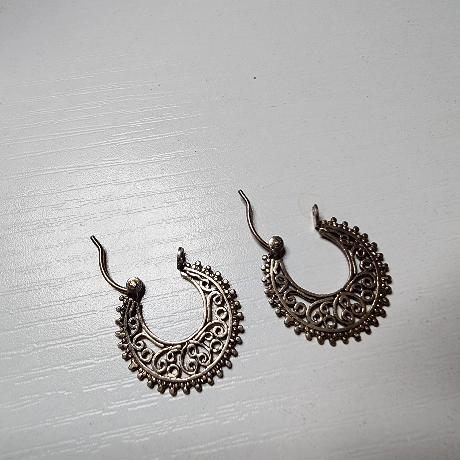 Vintage Moon Earrings Metal Dangle Crescent
