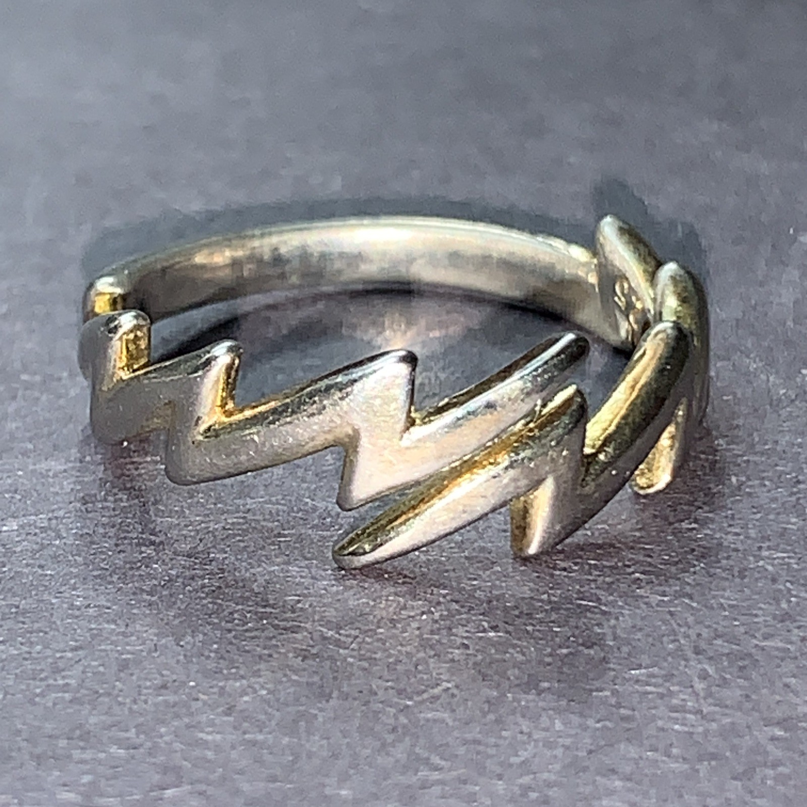 STERLING SILVER .925 Lot Ring MM39 Size 9 Adjustable Lighting Bolt DC The Flash