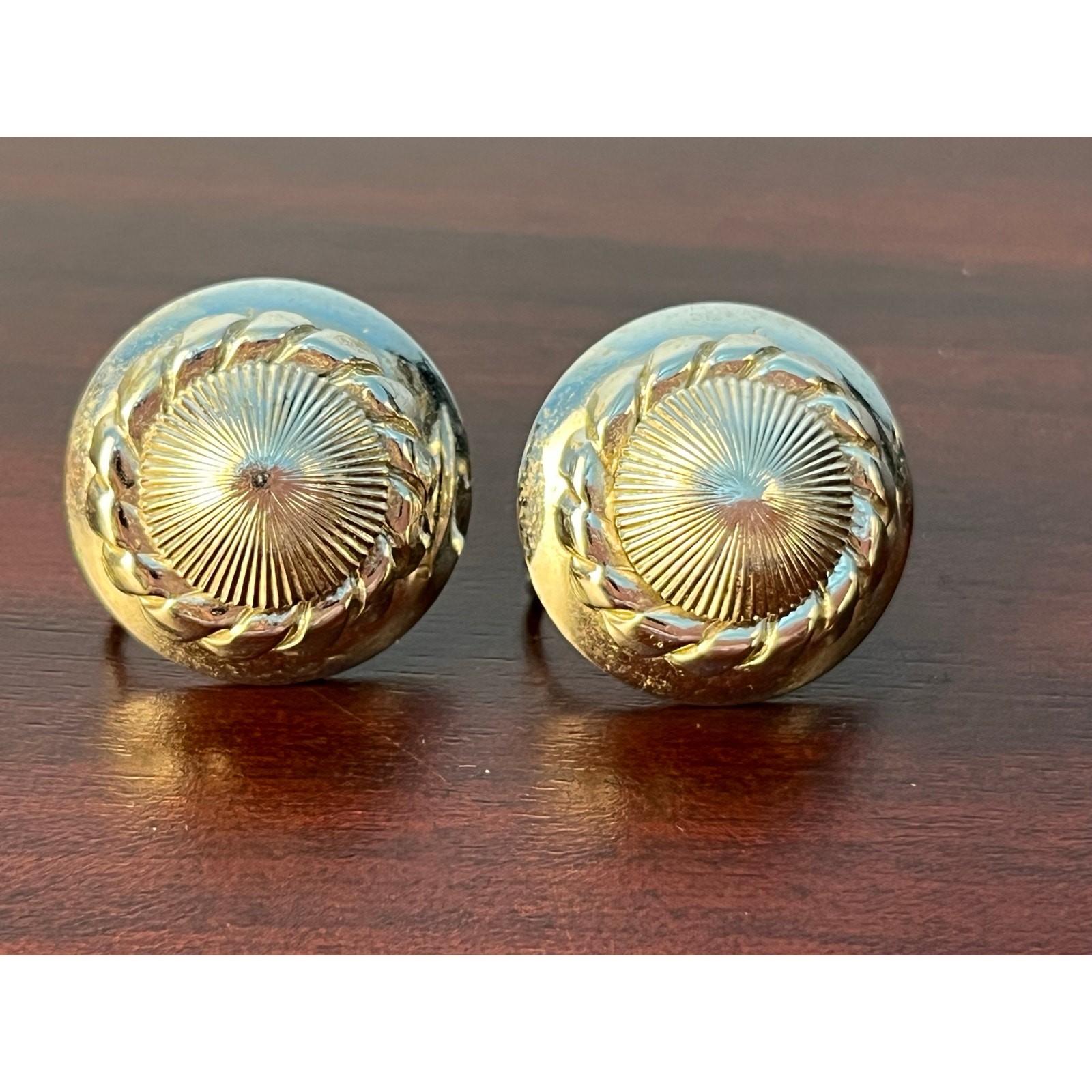 VTG Coro Silver Toned Circle Screw back Earrings Elegant Minimalist Old Money