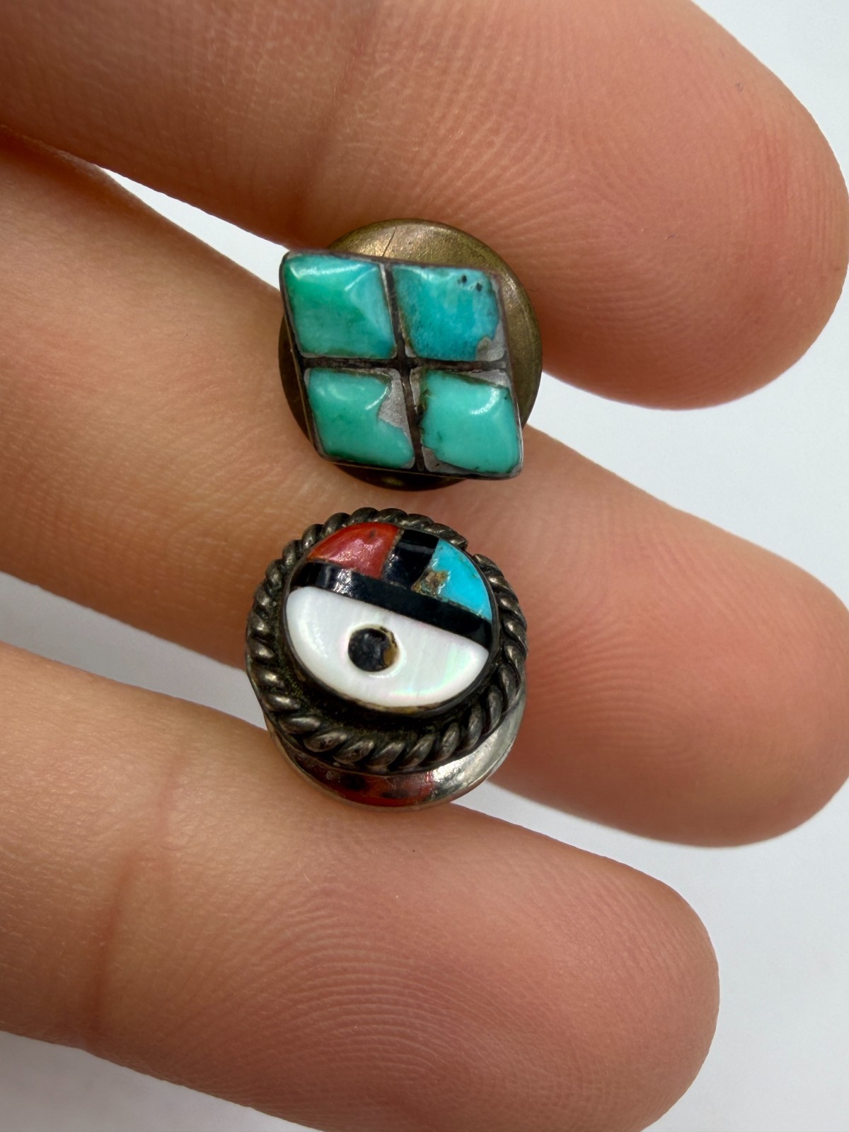 Vintage Southwest Native American Lapel Hat Tack Pins Lot of 2 Unisex