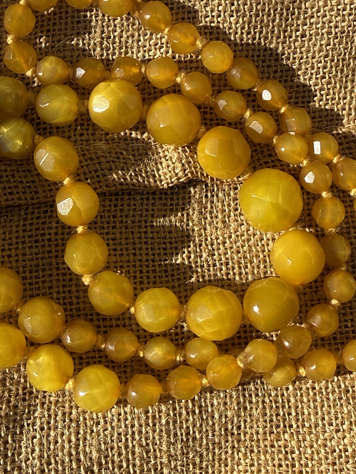 Vintage Butterscotch Honey Catalin Necklace GRADUATED FACETED Beads 35″ 63g