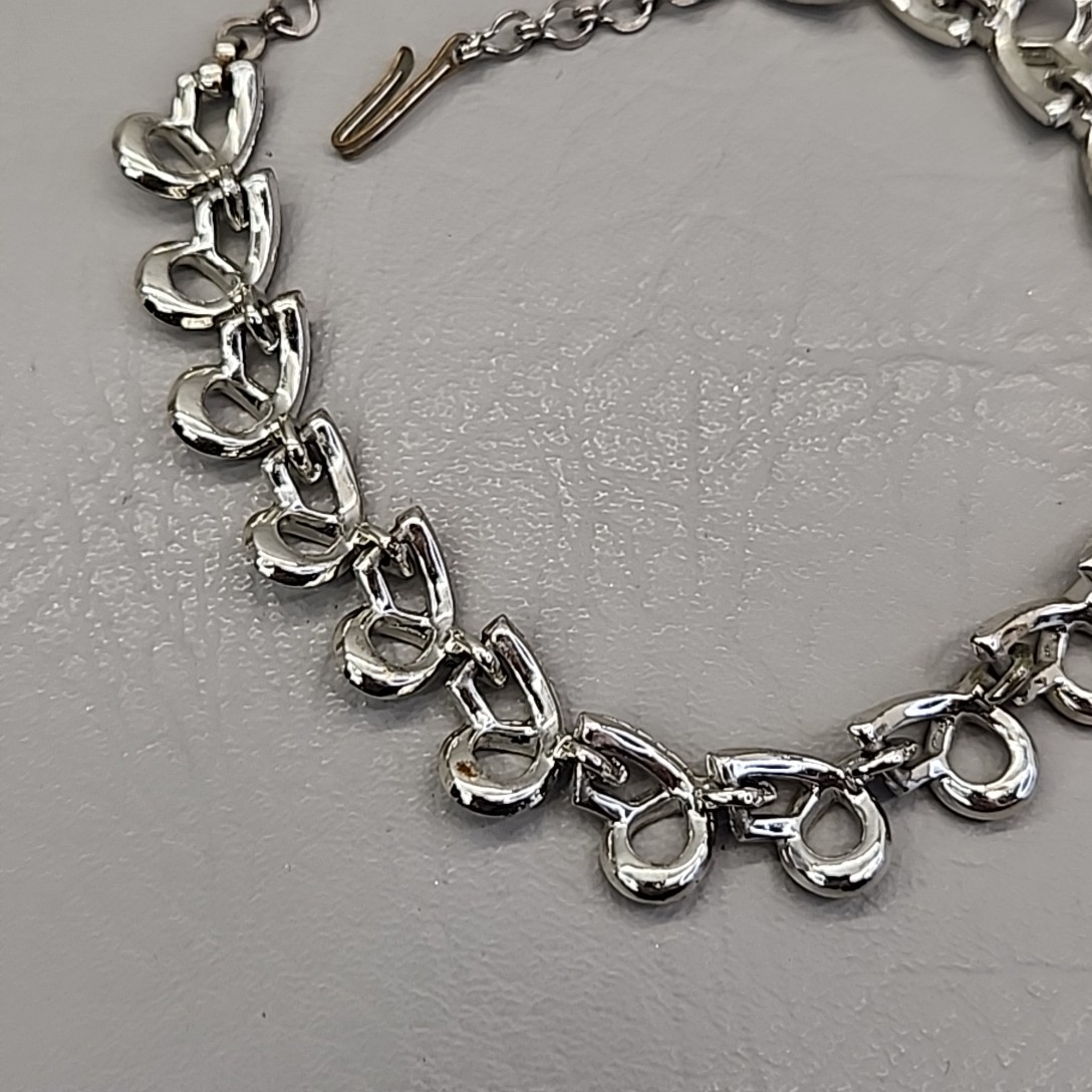 Vintage Linked Necklace Looped Chain Choker 15″ READ