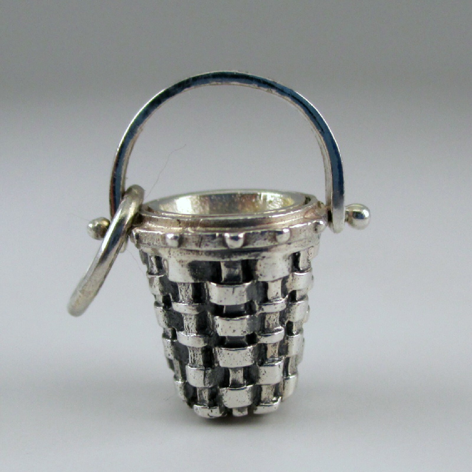 Sterling Silver Candle Basket Charm for Bracelet Brown County BCB Jewelry