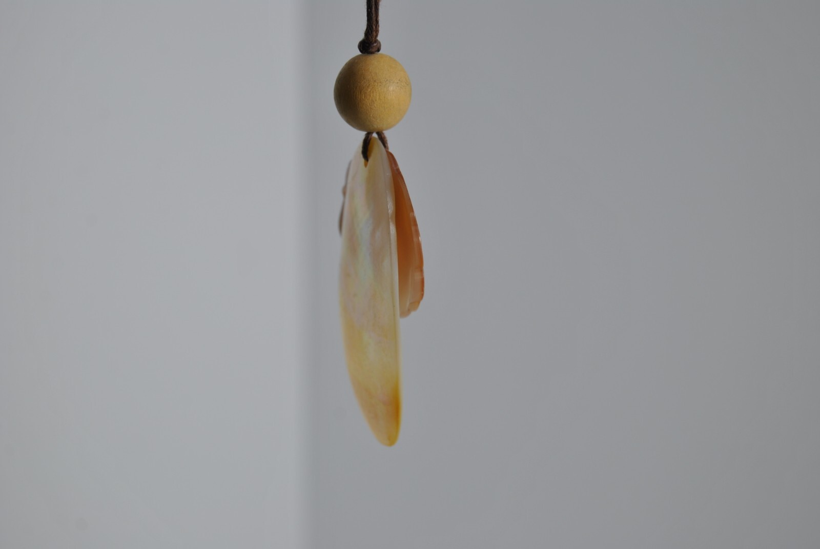 Vintage MOTHER OF PEARL Two Charm Necklace on Two Strand Robe 18 inch