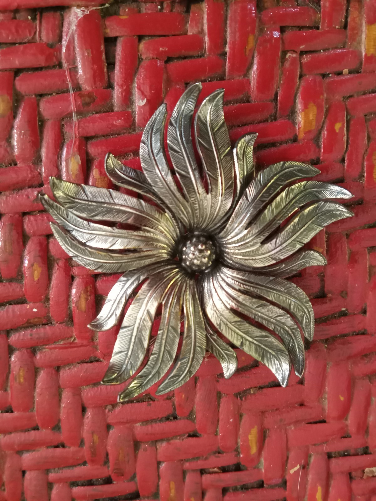 Vintage DANECRAFT 925 Sterling Silver Flower Brooch