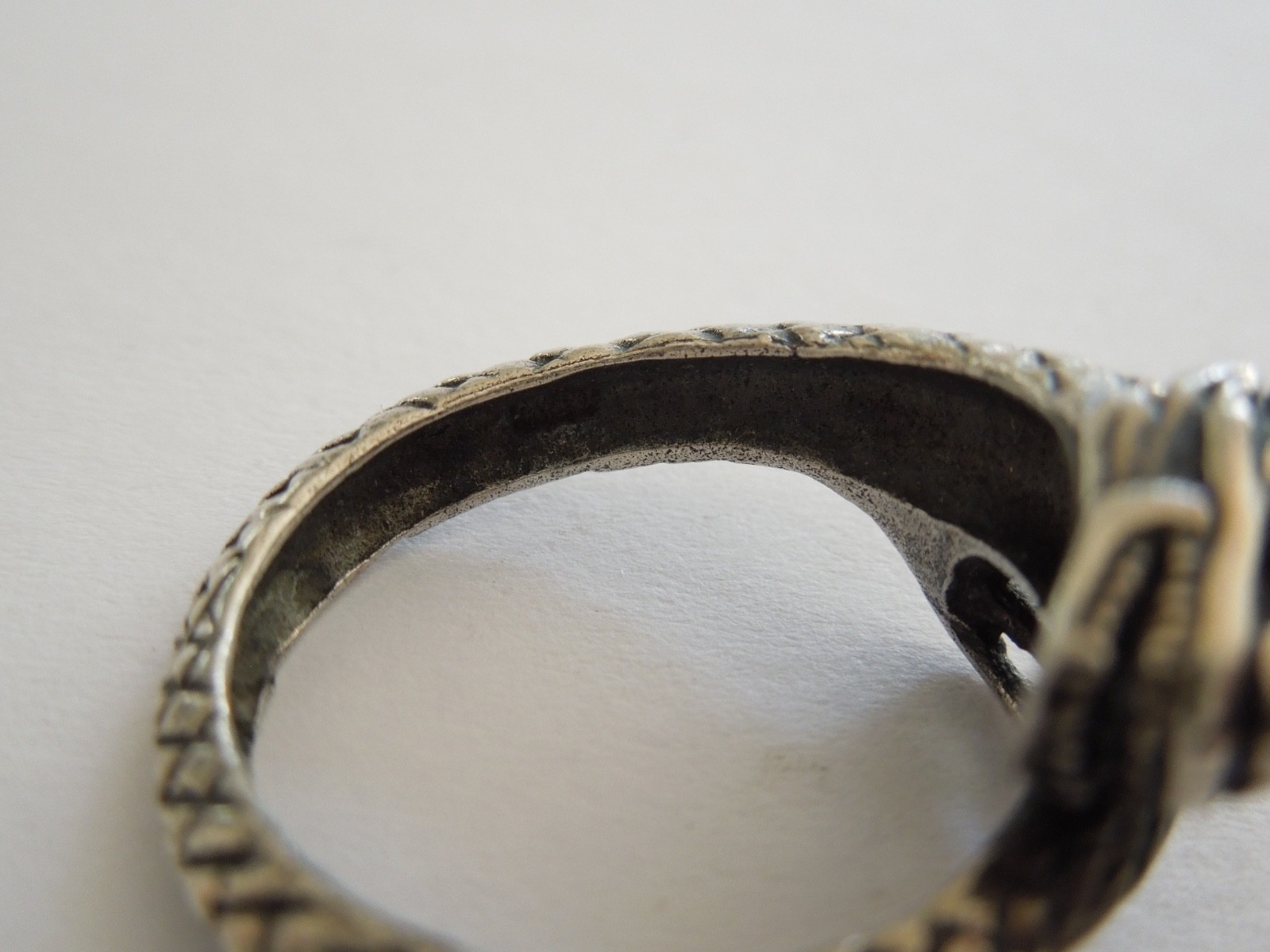 Vintage Ring Silver Verified Dragon Hallmark Unreadable 5.0 g/Size 56