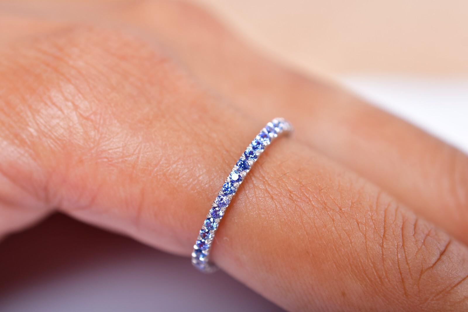 Tanzanite Eternity Wedding Band Matching Engagement Ring Stacking Ring Jewelry
