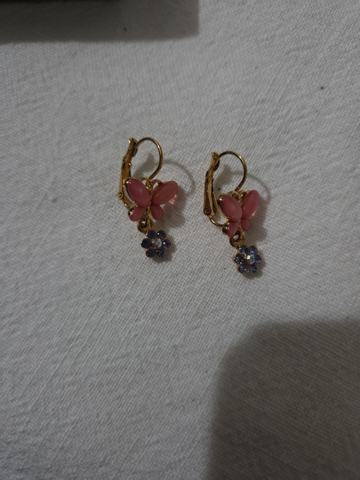 Joan Rivers Classics Collection Butterfly Flower Leverback Earrings Coral…