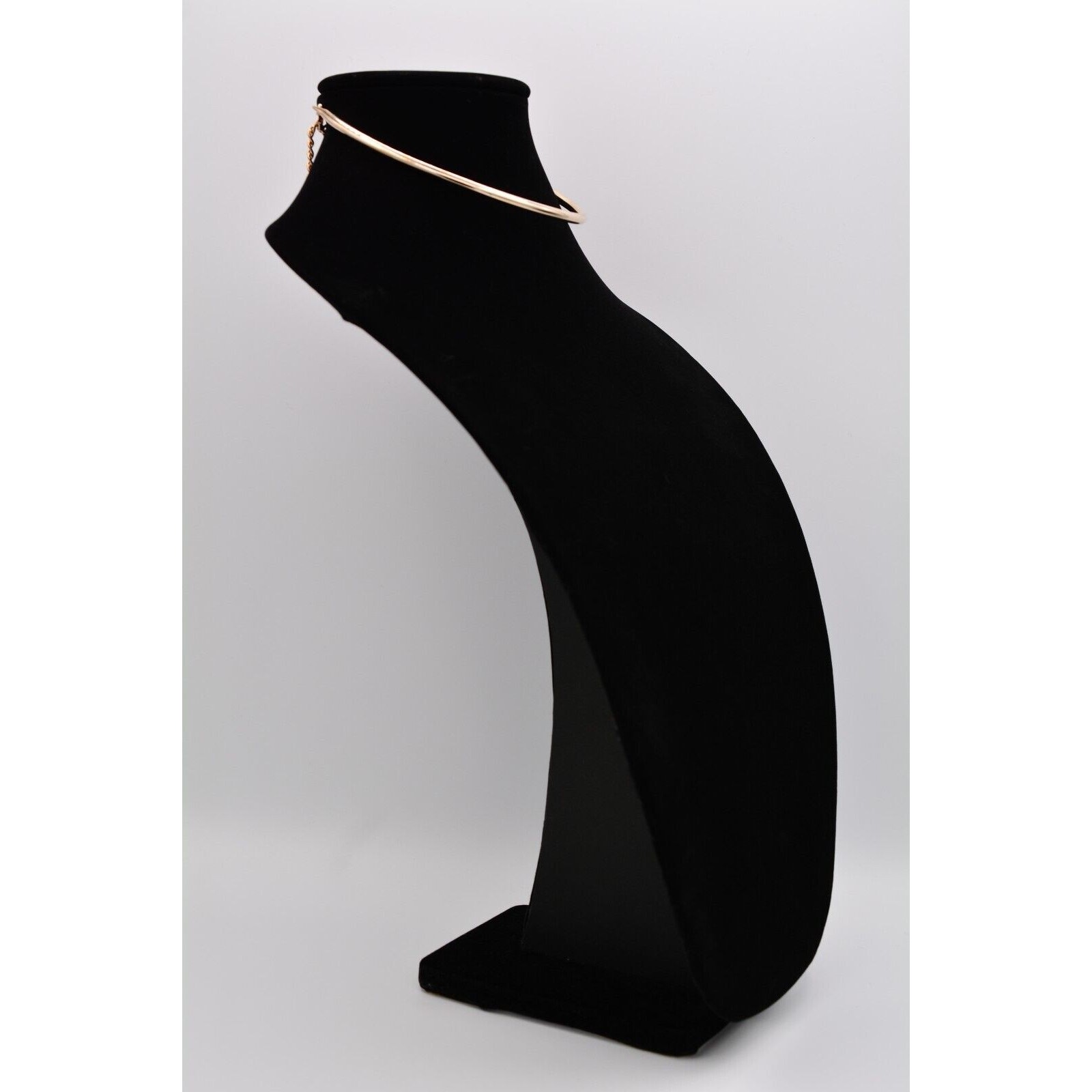Vintage Choker Necklace Wire Collar Shiny Gold Statement Thick Round NOS 1990s