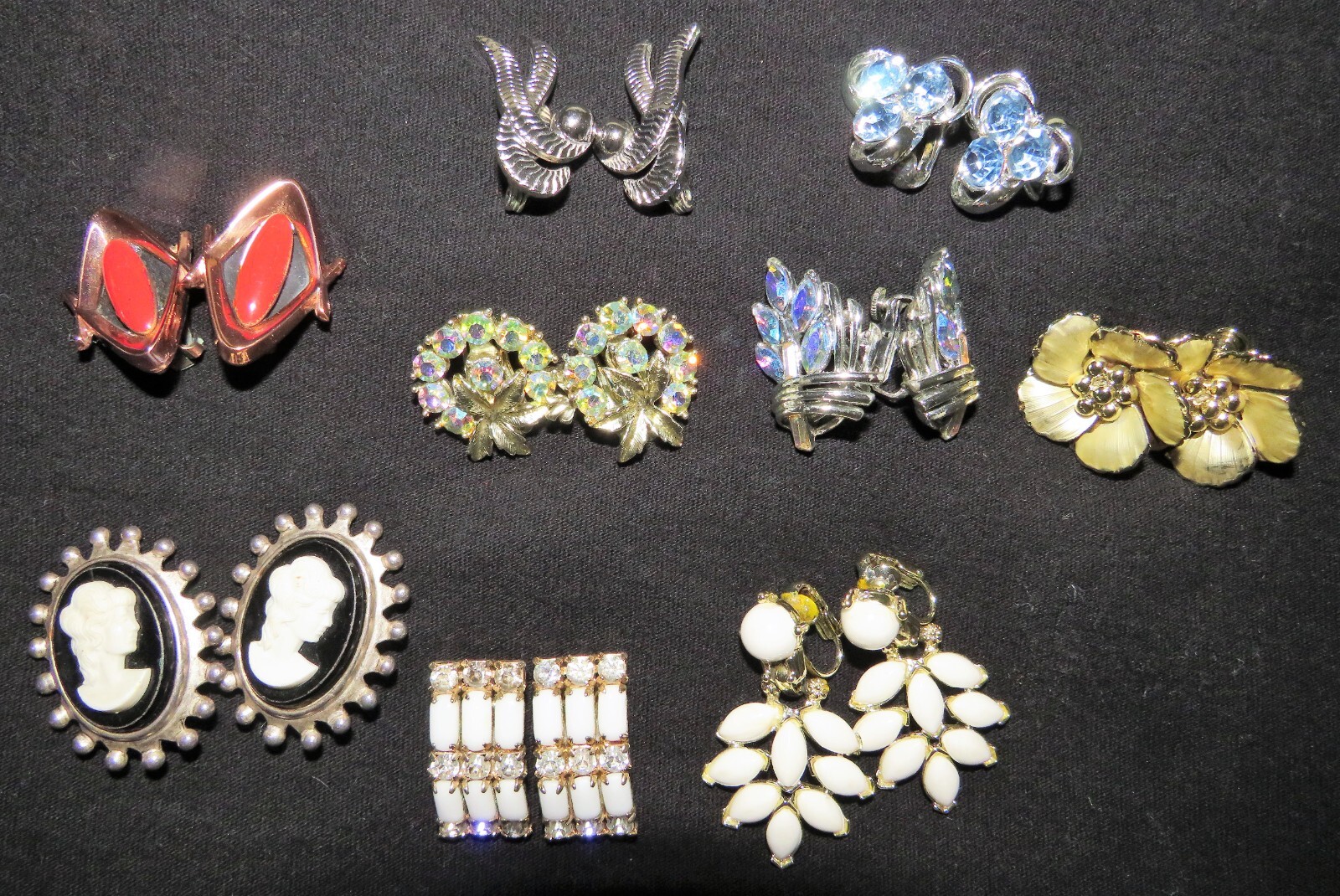 VINTAGE LOT 9 Signed Earrings RARE Kramer Renoir Matisse C. Stein Monet Coro