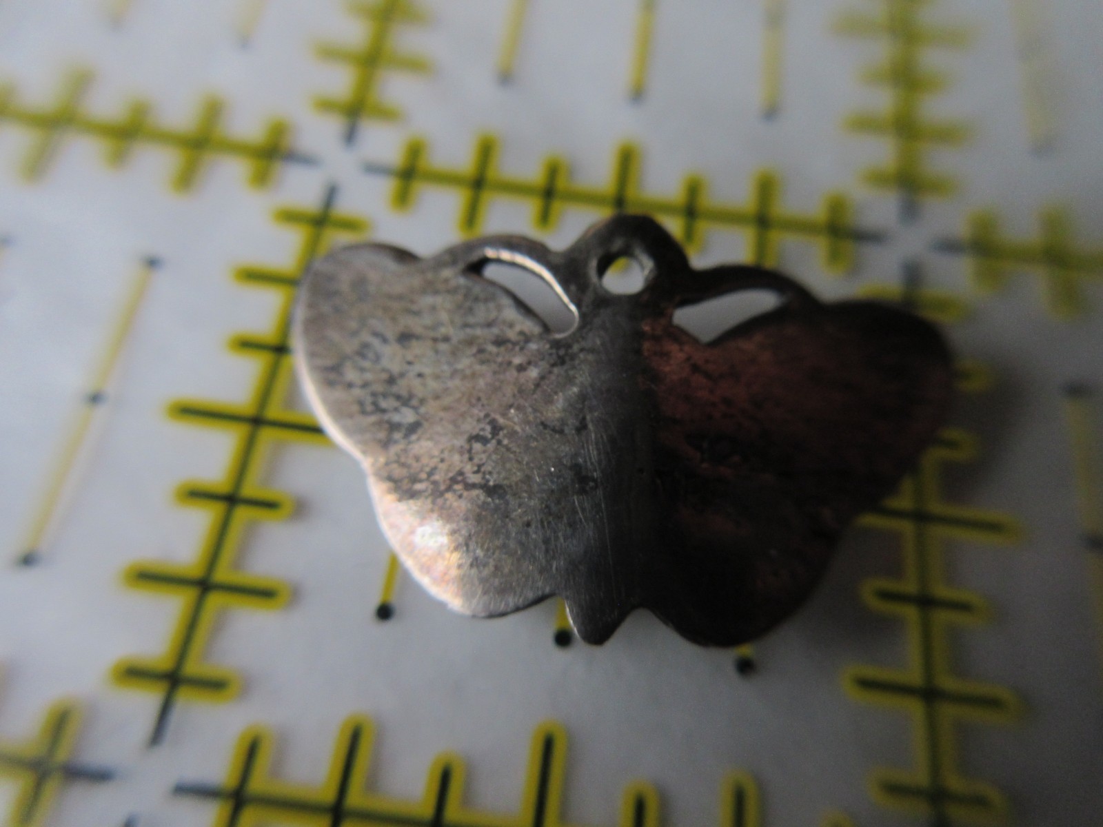Vintage signed STERLING Colorful Guilloche Enamel BUTTERFLY Pendant or Charm