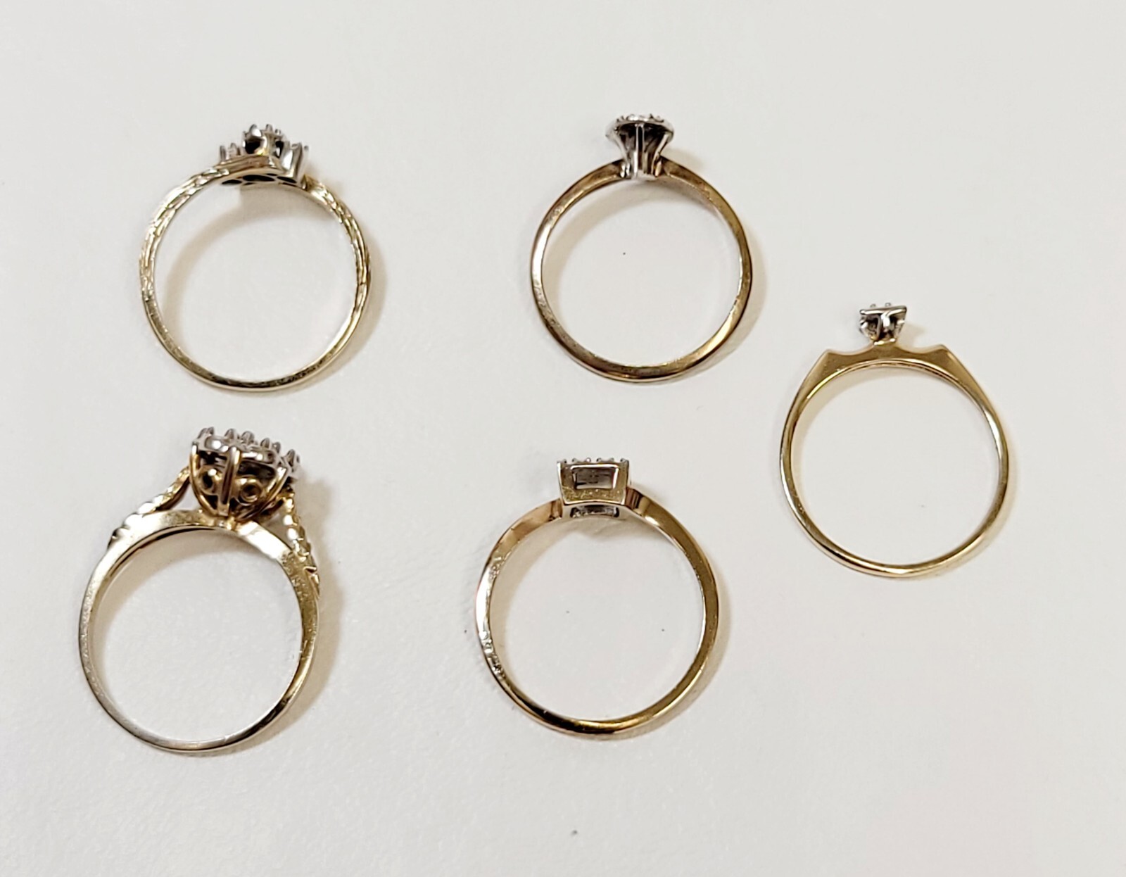 5 Vintage Brass Wedding Rings Salesman Samples No Stones Size 5.5 To 6.5
