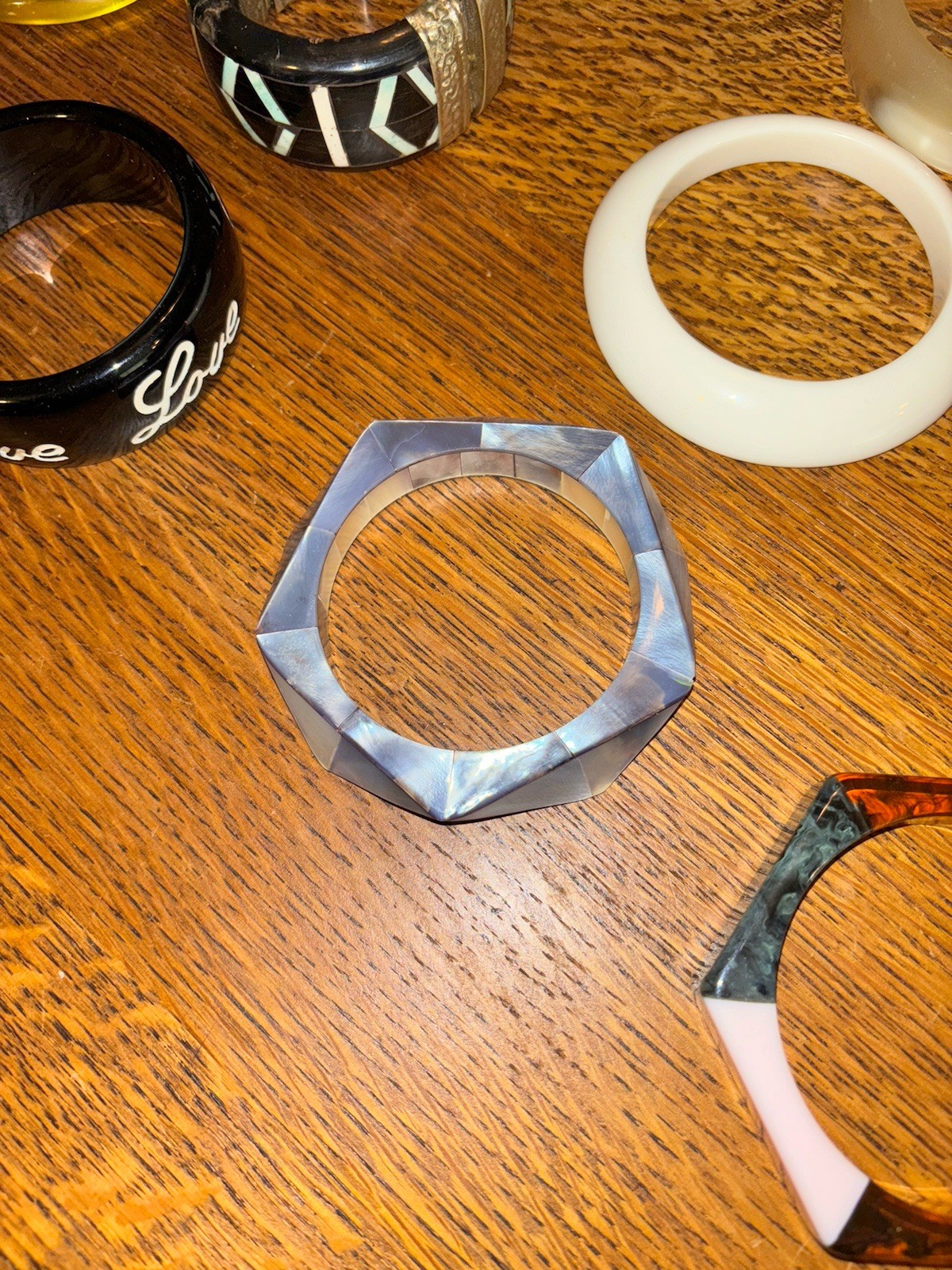 Bangle Bracelet Bundle – Plastic, Resin, Wood Mixed Lot of 31
