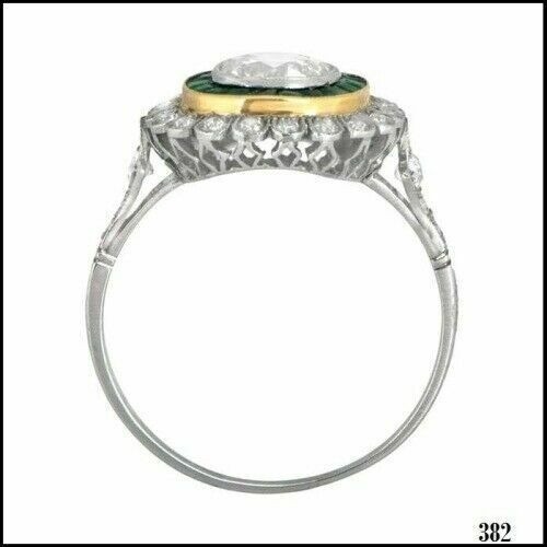Art Deco Antique 3.40 Ct White Diamond Vintage Wedding Ring 925 Sterling Silver
