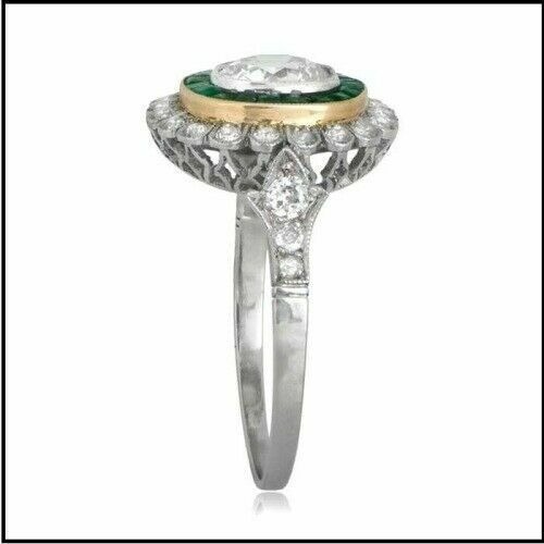 Art Deco Antique 3.40 Ct White Diamond Vintage Wedding Ring 925 Sterling Silver