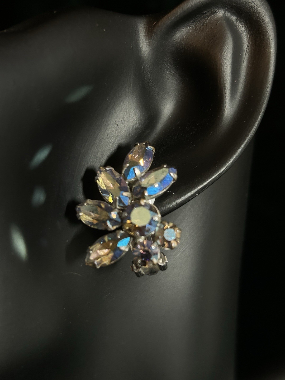 SHERMAN Set Signed Swarovski Aurora Borealis Rhinestones Demi-Parure